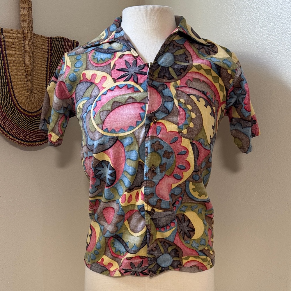 Vintage Multicolor Women's Button Down Shirt